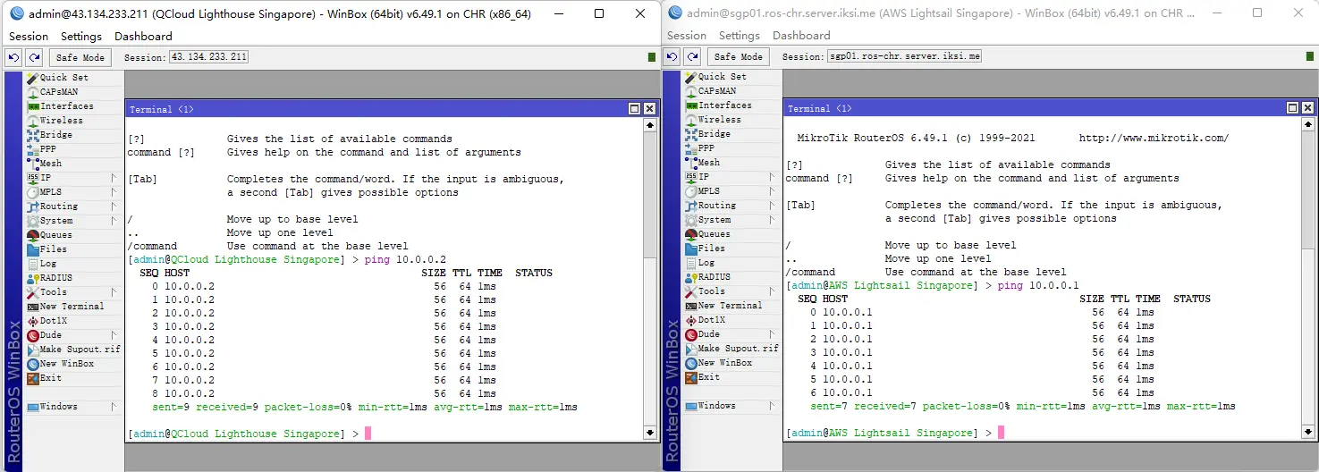 �ڷ���(w��)����ʹ��MikroTik RouterOS�ڔ�(sh��)��(j��)����֮�g��������